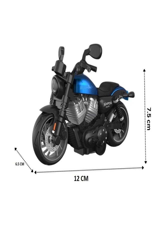 IndusBay® 5 Metal Diecast Alloy Mini Sports Motorcycle Toy for Home Decot Collectable Pull Back Collectable Super Bike Toy, Blue - Image 3